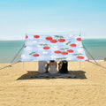 ALAZA Red Cherry Plaid Pattern Beach Tent Sun Shelter Portable Canopy Sunshade for Outdoor Camping Picnics Backyard Fun 10x9 ft
