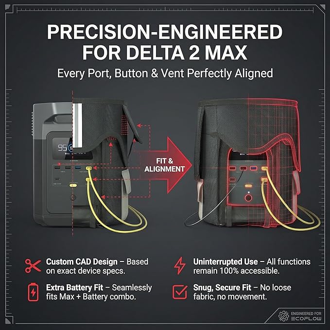 Protective Storage Bag DELTA 2 Max Waterproof and Heavyduty Durable Generator Cover for Portable Power Station 1680D Waterproof Oxford fabric Travel Organizer for Delta 2 Max &amp Extra Battery