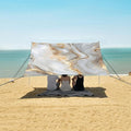 ALAZA White Gold Marble Pattern Beach Tent Sun Shelter Portable Canopy Sunshade for Outdoor Camping Picnics Backyard Fun 10x9 ft
