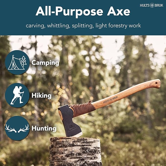 Hults Bruk 840771 Spika Hunting &amp Forest Axe - 1.5 lb Head 17.5 Handle