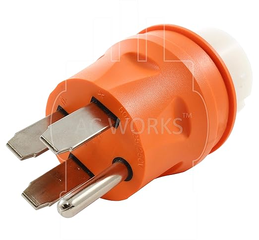 AC WORKS Generator to Transfer Switch 50Amp Inlet Box Adapter (NEMA 14-50 50Amp Plug to CS6364 Compact)