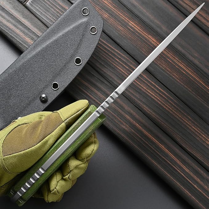 Sitivien ST26 Fixed Blade Knife N690 Steel Blade Micarta Handle Full Tang EDC Fixed Knifes for Outdoor Activities Working Camping(Green)
