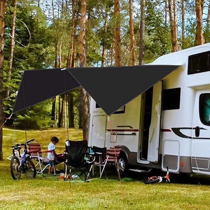 Vehicle Awning9x11 Ft Waterproof UV Protection Shade | Wind Resistant SUV Awningfor Vehicle Automotive RV SUV Truck Rear