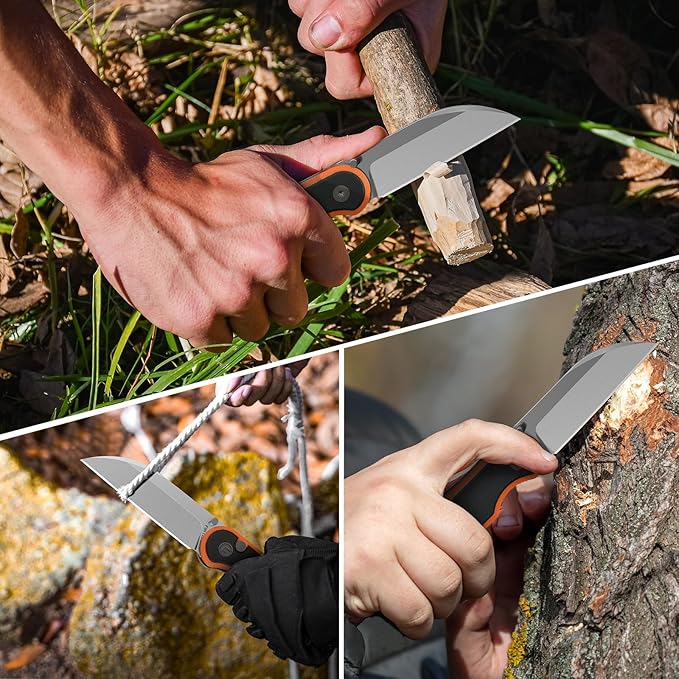 FINTISO Pocket Knife 3 14C28N Blade EDC Knife with G10 Handle Folding Knife with Pocket Clip for Outdoor Camping Hunting Hiking Survival Parrot Series