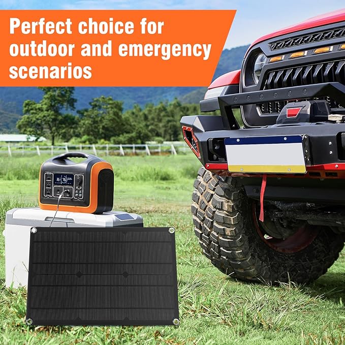 20W 12V Solar Panel Battery Charger 12V Solar Panel Power Kit with SAE Conversion Cables for Car RV Marine Boat Motorcycle Truck Tractor etc