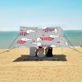 ALAZA Dachshund Dog Striped Clothing Pattern Beach Tent Sun Shelter Portable Canopy Sunshade for Outdoor Camping Picnics Backyard Fun 10x9 ft