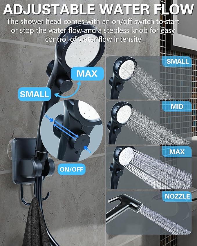 Beviliu Portable Shower for Camping 6000mAh Rechargeable Camping Shower with Digital Power &amp Temperature Display Portable Shower for Camping Beach Outdoor Travelling Hiking Pet Cleaning