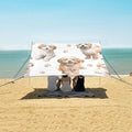 ALAZA Happy Dogs Puppy Paw Prints Beach Tent Sun Shelter UPF50+ Protection Beach Shade Canopy w/ 4 Sandbags for Outdoor Camping Fishing Backyard Fun Picnic 10x9 ft