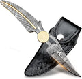Handmade Damascus Pocket Knife with Sheath