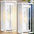 Large Outdoor Wall Sconce 2 Pack 19 White Outdoor Light Fixture Exterior Lighting Fixtures Anti-Rust Porch Lights with Clear Glass for Front Door Garage