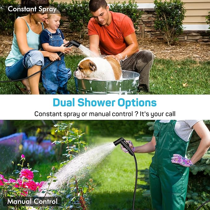 DR.PREPARE Portable Shower for Camping 4 Gallons/15L Camping Shower Bag Portable Outdoor Shower with Rechargeable Pump for Camping Beach Hiking Climbing Pet Cleaning