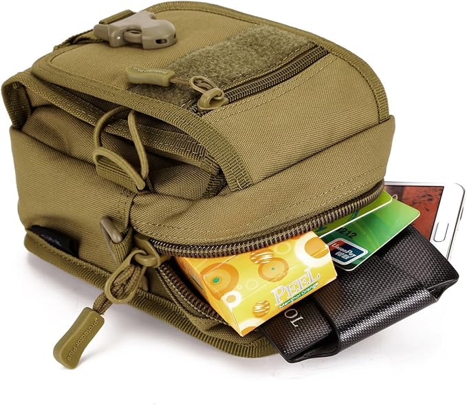 Huntvp Military Tactical Compact MOLLE EDC Utility Gadget Gear Tools Organizer Pouch with Shoulder Strap