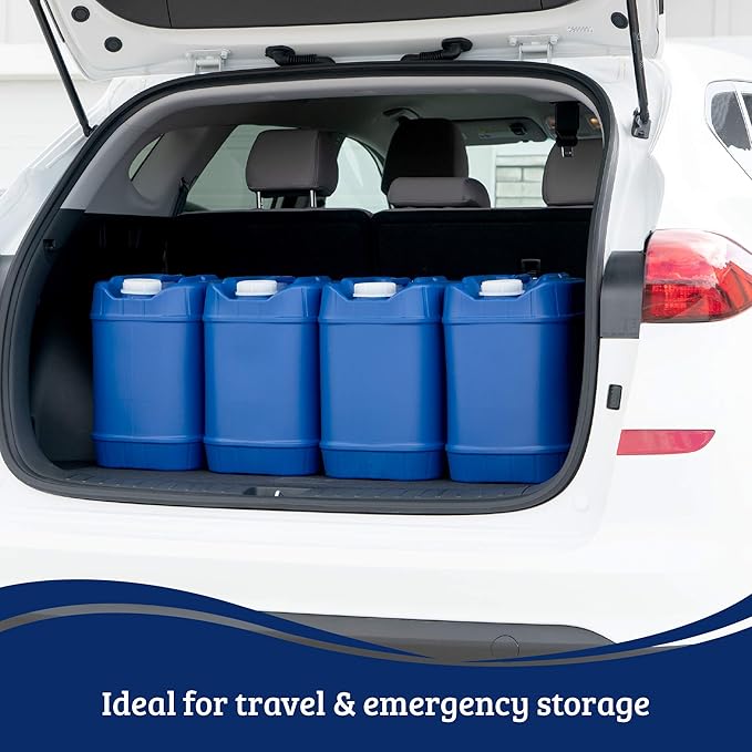5-Gallon Stackable Water Storage Containers Emergency Water Storage for Camping and Disaster Preparedness 80 Gallons