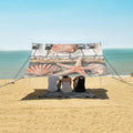 ALAZA Piano Keys Shells Starfish Beach Tent Sun Shelter Portable Canopy Sunshade for Outdoor Camping Picnics Backyard Fun 10x9 ft
