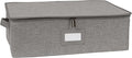 Covermates Keepsakes Zip-Top Storage Box Set 3 Pack Heavy Duty Polyester Organizer Bins Stackable Design ID Window Reinforced Handles Closet Home Storage Grey Heather