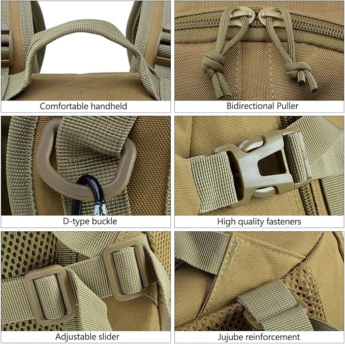 Tactical Backpack for Men Hiking Day Pack Military Rucksack Waterproof 30L EDC Bag Army Assault Pack (Military Green)