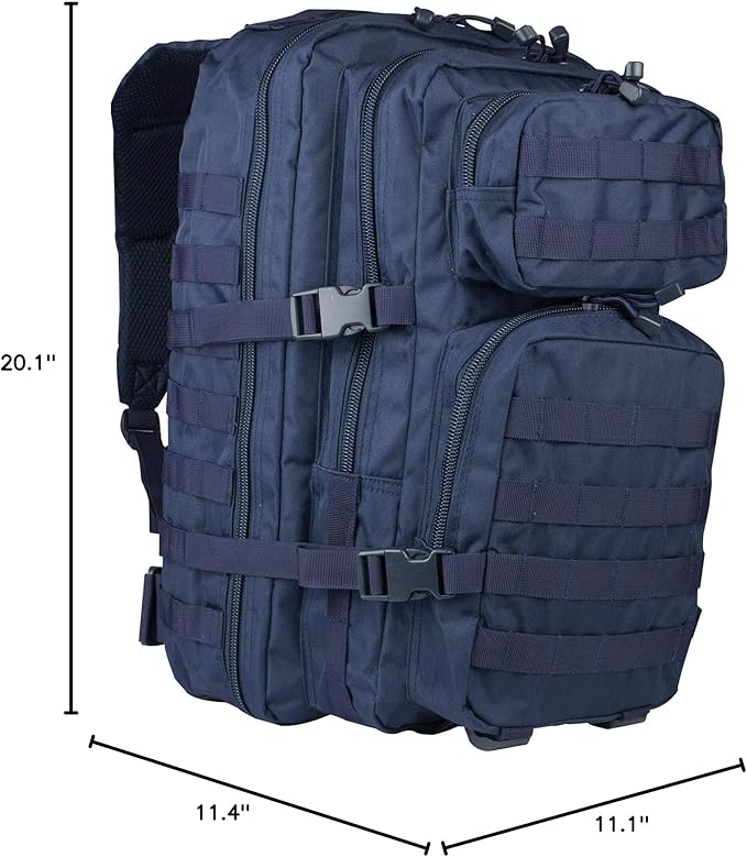Mil-Tec Unisex Assault Pack - Rugged Durable Lightweight Ergonomic Versatile Tactical Outdoor Camping Hiking Backpack with Adjustable Padded Shoulder Straps &amp MOLLE Loops Dark Blue 36L