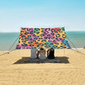 ALAZA Colorful Leopard Spots Beach Tent Sun Shelter Portable Canopy Sunshade for Outdoor Camping Picnics Backyard Fun 10x9 ft
