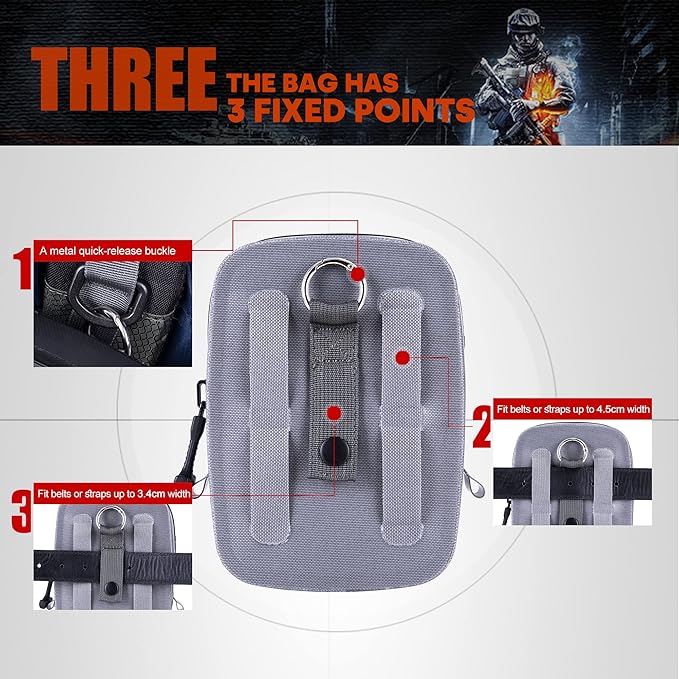 WILD HEART Airtight and Waterproof Small Bag for Medicines/Phone/purse bag- Hang on Waist (Grey)