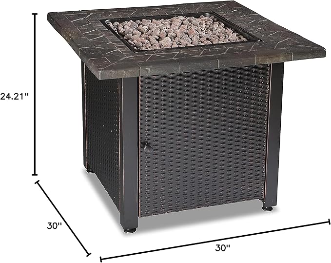 Endless Summer 30 Gas Outdoor Fire Pit Table with Resin Mantel