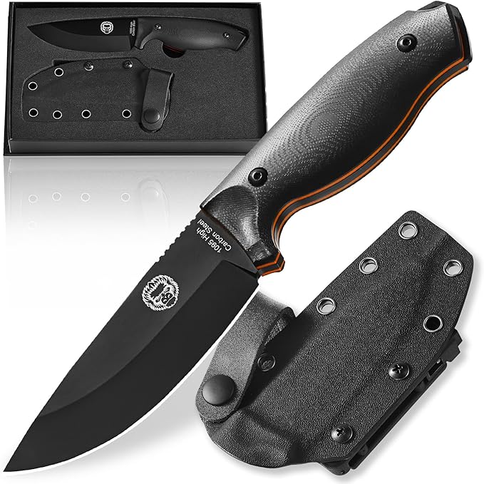 Holtzman's Gorilla Survival Naked Bloodline Full Tang Fixed Blade Survival Knife with Kydex Sheath - Durable and Versatile for Bushcraft Camping and Hiking