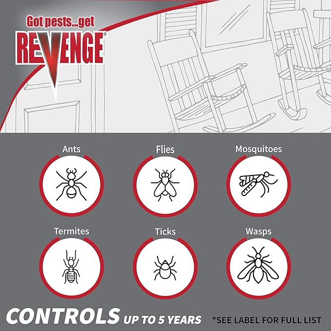 Revenge Termite &amp Carpenter Ant Killer 32 oz Concentrate Long Lasting 5 Year Protection Outdoor Perimeter Treatment