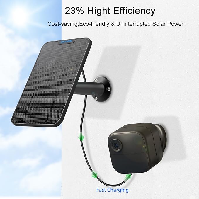 4W Solar Panel Charging Compatible with Blink 4th Gen(Type-C) Outdoor Camerawith 13.1ft Waterproof Charging Cable IP65 WeatherproofIncludes Secure Wall Mount