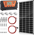 Bifacial 100W Solar Panel Kit with 10A PWM Charge Controller Cables Connectors &amp Mounting Brackets for RV Boat Marine Home Outdoor Off-Grid Solar System (200W Kit)
