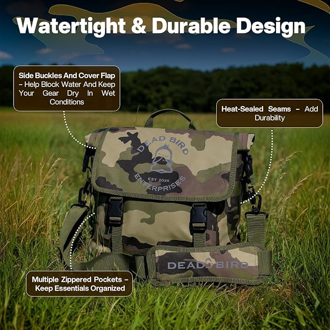 Waterproof Tactical Sling Bag with Camouflage Pattern Crossbody Dry Bag Roll-Top Design Adjustable Strap for Travel &amp Outdoor Use (Military)