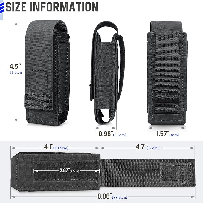 WYNEX Tactical Chest Rig Bag of Laser Cut Design Molle Chest Pouch Utility Recon Kit Bag Tactical Chest Pack Bag WYNEX OC Pepper Spray Holster Pouch Small MOLLE Flashlight Holder
