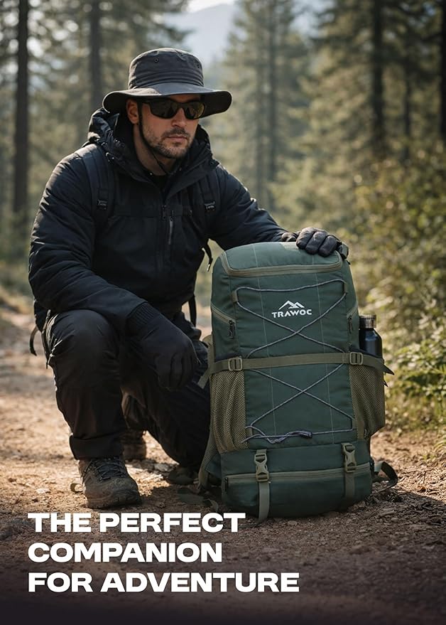 TRAWOC STEALTH 40L Travel Backpack for Men and Women Laptop &amp Shoe Compartment Rain CoverCasual Bag for trekking &amp Hiking