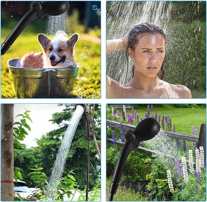 Portable Shower for Camping 8000mAh Rechargeable Camping Shower Electric Showers with Intelligent Digital Display Outdoor Camp Pump Showerhead Nozzle for Hiking