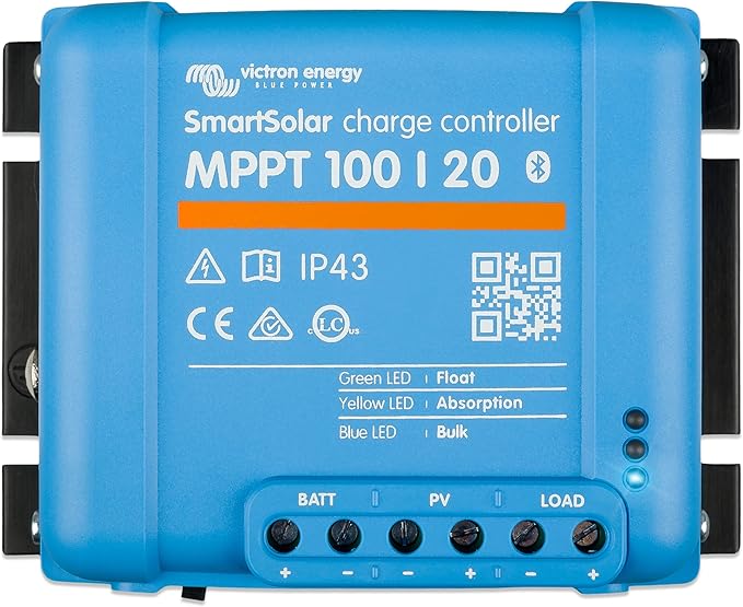 Victron Energy SmartSolar MPPT Solar Charge Controller (Bluetooth) - Charge Controllers for Solar Panels - 100V 20 amp 48-Volt