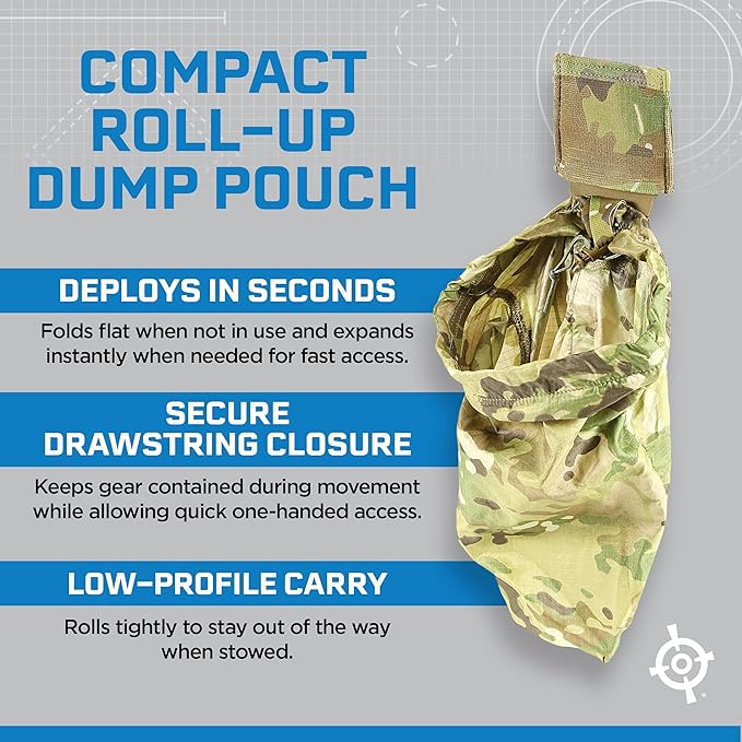 Blue Force Gear MOLLE Dump Pouch - Multipurpose Compact Utility Drop Bag - 3 L x 3 W x 3.5 H