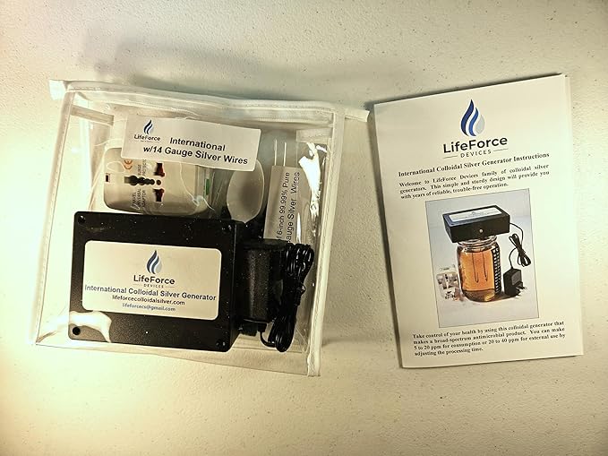 Compact International Silver Generator – Plug-in &amp Battery DIY Silver Maker – Make 32 oz in 32 minutes – Travel-Ready Kit with Universal Adapter