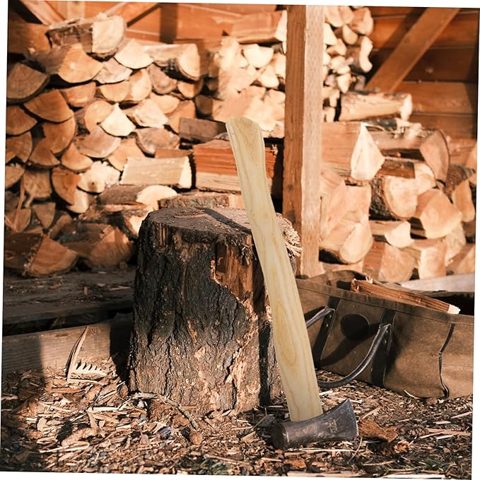 Shovel Handle Replacement Camping Hatchet 6 Pcs Ax Handle Mini Wooden Camping Ax Hoe Replacement Grip Wood Handle Replacement(As Shownx2pcs38x4.4cmx2pcs)