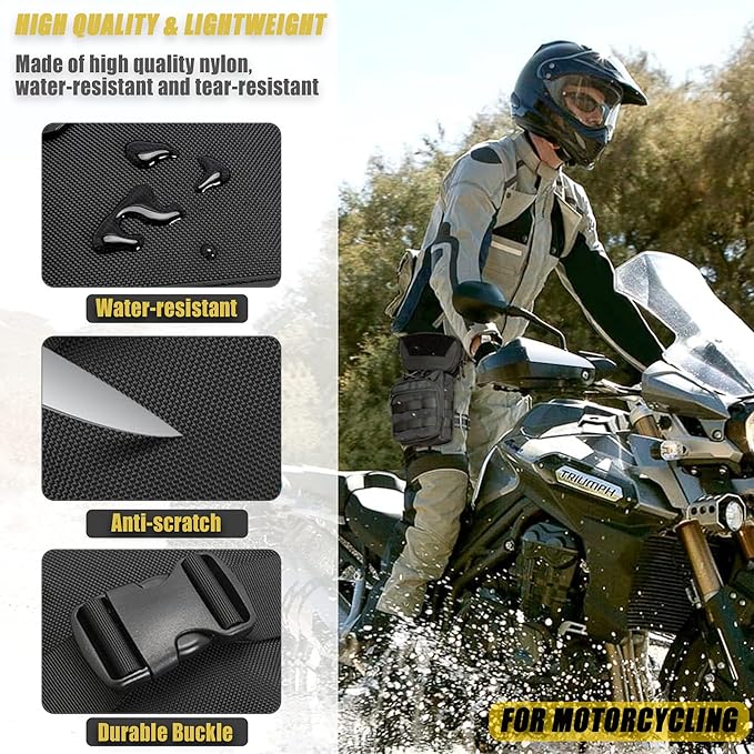 Tactical Drop Leg Bag Utility Pouch Molle Pack for Outdoor Motorcycle Cycling Hunting Hiking with CCW Gun Holster