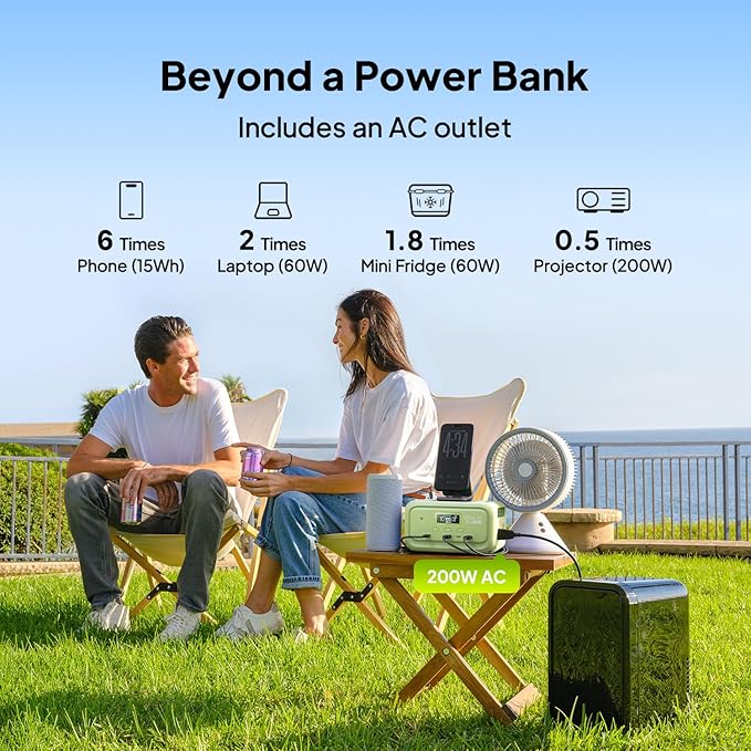 BLUETTI Solar Generator Elite 10 with 60W Solar Panel Included (Ship Separately) 128Wh Mini Power Station with 200W AC Port Palm-Size Portable Power for Camping Outages UPS Backup (Meadow Green)