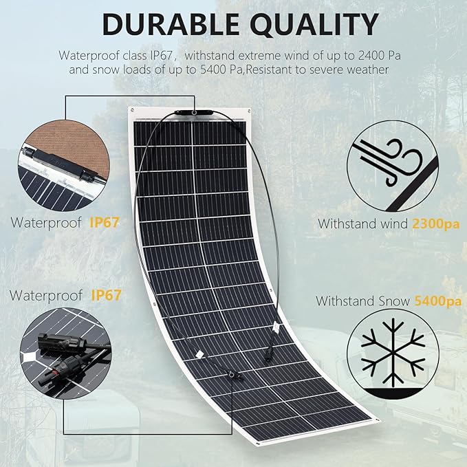 XINPUGUANG 100W Flexible Solar Panels 400w 12V Solar System Kit Monocrystalline Cell Module 40A Controller for Off Grid Solar Battery Charge for RV Boat Trailer Cabin(400W)
