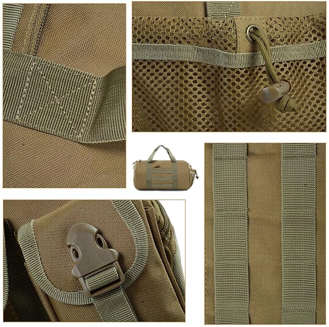 Outdoor fishing Camping Large Duffle Bag Backpack Tactical Field Gear Equipment (Army green)