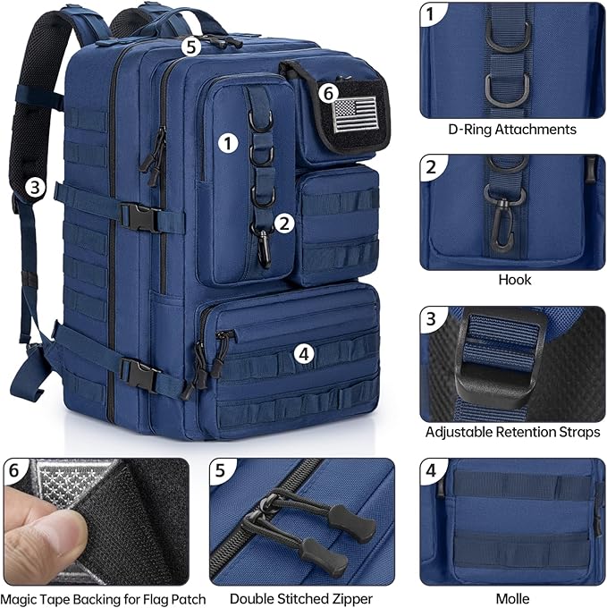 ANILD Tactical Backpack Army 3 Days Assault Pack Bag Military Molle Backpack Heavy Duty Rucksack Water Resistant