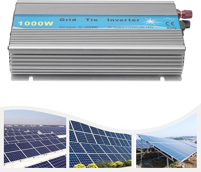 1000W Grid Tie Inverter MPPT Pure Sine Wave 22-50VDC Solar Input AC90-140V Output Solar Inverter for 12V Solar Panel