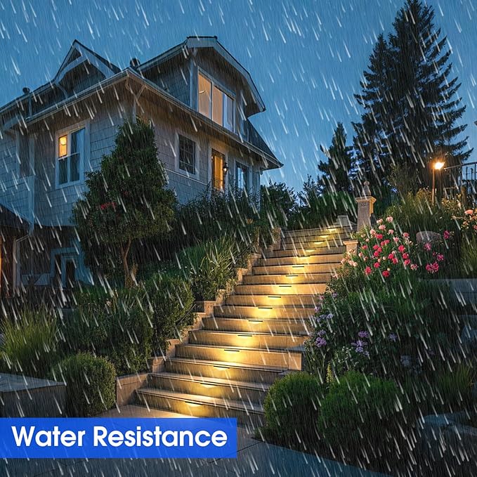Energetic 7 Inch Retaining Wall Lights Outdoor LED Step Lights 4W Low Voltage Landscape Lighting Waterproof Hardscape Lighting 12V-24V AC/DC 3000K Warm White with Wire Breakers FCC 12 Pack