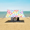 ALAZA Pastel Rainbow Leopard Spots Print on A White Background Watercolour Vector Pattern Beach Tent Sun Shelter Portable Canopy Sunshade for Outdoor Camping Picnics Backyard Fun 10x9 ft