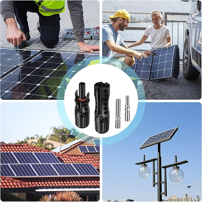 16 PCS 8AWG Solar Connectors with Spanners 8 Pair Solar Panel Connectors Male/Female (8AWG 8 Pairs)