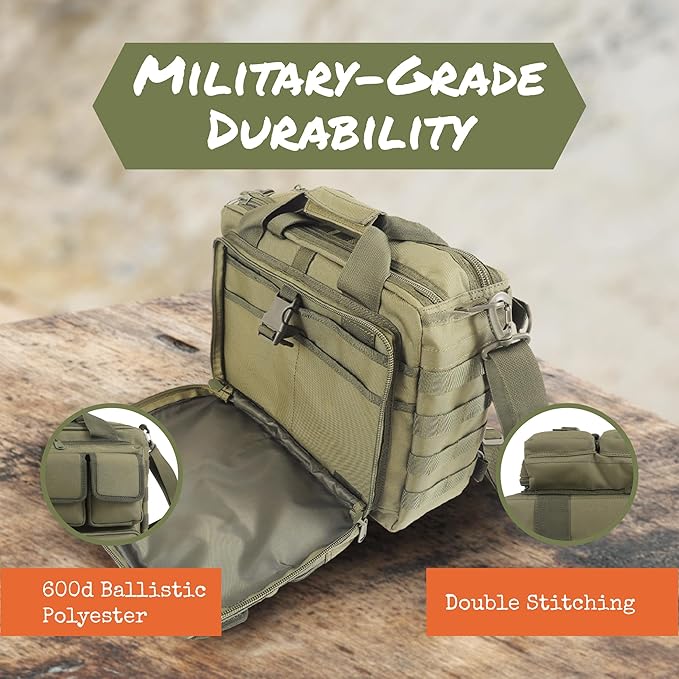 Gun Range Bag | Custom Pistol Range Bag Gun Range Bags for Handguns and Ammo | Shooting Bag Ammo Bag for Range Pistol Bag Handgun Bag | Firing Range Bags Shooting Gun Bag