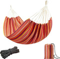 JoyView Brazilian Hammock for Single Preson Portable Hammock with Hanging Ropes &amp Carry Bag Large 78.8x39.4” for Patio 300LBS Capacity Perfect for Outdoor/Indoor - Red Stripe