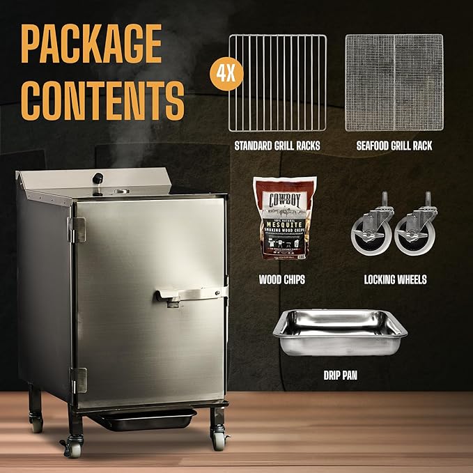 SmokinTex 'The OG' Electric Smoker - Spacious &amp Insulated Stainless Steel Meat Smoker with 700W Heating &amp Temperature Control for BBQ Jerky Vegetables