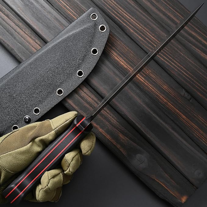 Sitivien ST27 Fixed Blade Knife 8mm Thick Sleipner Brushed Steel Blade Two Tone G10 Handle Full Tang EDC Fixed Knifes for Outdoor Camping Hunting Working