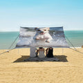 ALAZA Puppy Run at The Beach Beach Tent Sun Shelter Portable Canopy Sunshade for Outdoor Camping Picnics Backyard Fun 10x9 ft